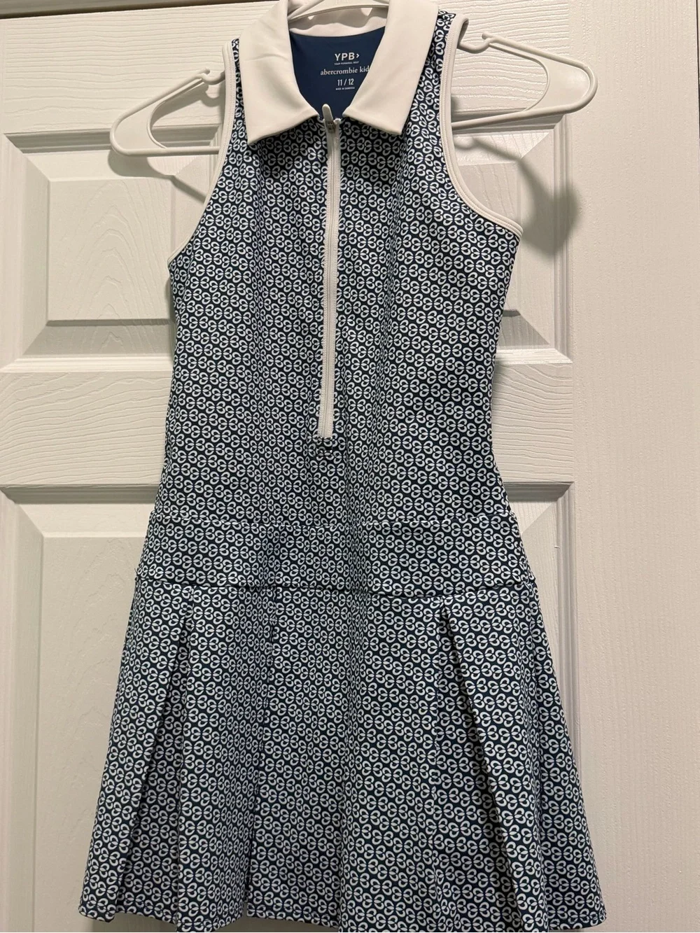 abercrombie kids Navy & White Zip-Front Collared Tennis Dress